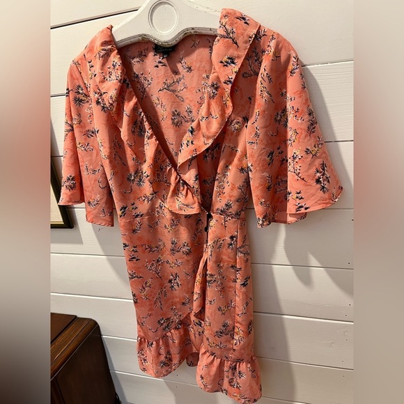 Topshop Floral Ruffle Wrap Dress - Size US 6 (UK 10 / EUR 38) - Picture 7 of 9
